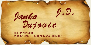 Janko Dujović vizit kartica